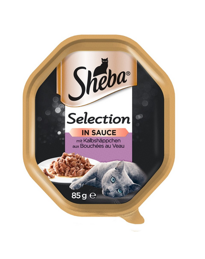SHEBA Selection Hrana umeda pentru pisici adulte, cu vitel in sos 85g