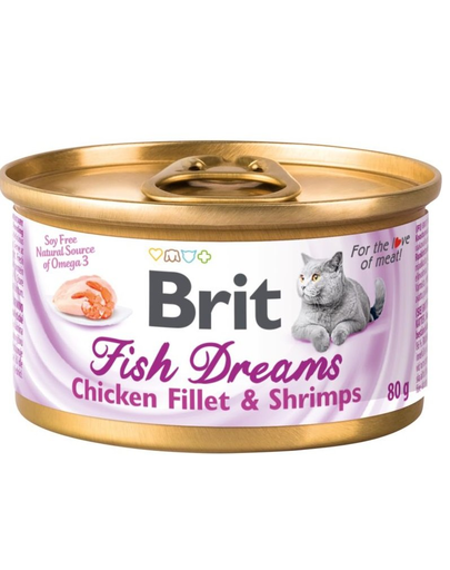 Brit cat fish dreams hrană umedă pentru pisici, pui și creveți 80 g