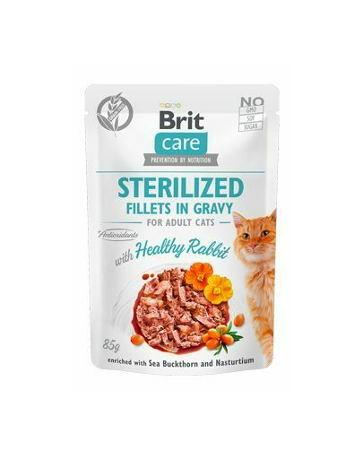 Brit care cat fillets in gravy sterilised, file de iepure în sos 85 g