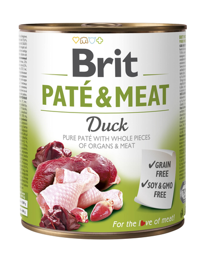 Brit pate & meat duck, cu rață 800 g