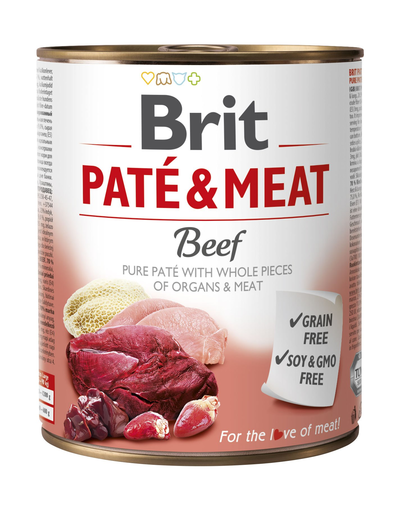 Brit pate & meat beef, cu vită 800 g