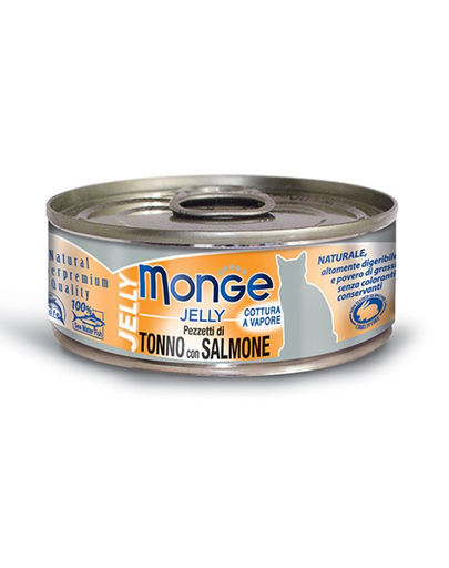 MONGE Jelly hrană umedă pentru pisici, cu ton și somon 80 g