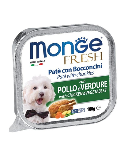MONGE Fresh hrană umedă pentru câini sub formă de pate, cu pui și legume 100 g imagine