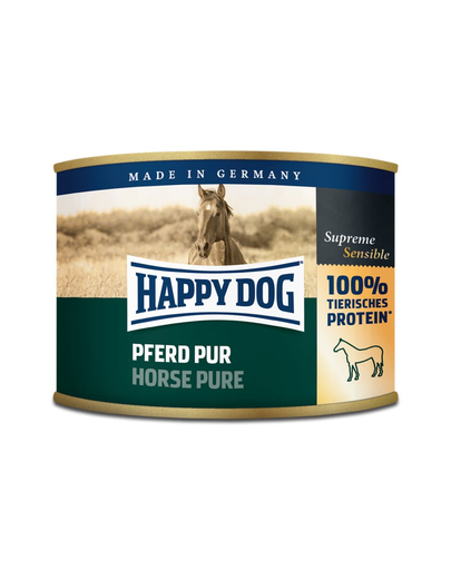 HAPPY DOG Pferd Pur Hrana umeda pentru caini, 100% carne de cal, 200 g