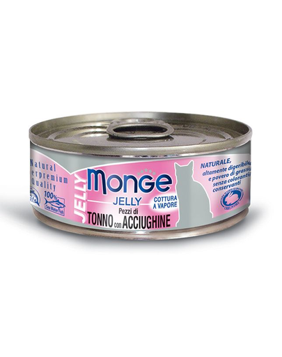 MONGE Jelly hrană umedă pentru pisici, cu ton și anșoa 80 g