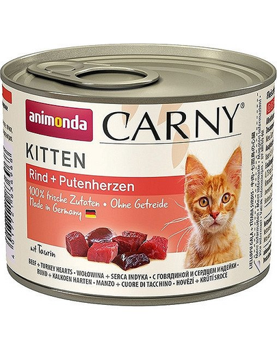 ANIMONDA Carny Kitten vită și inimi curcan 200 g