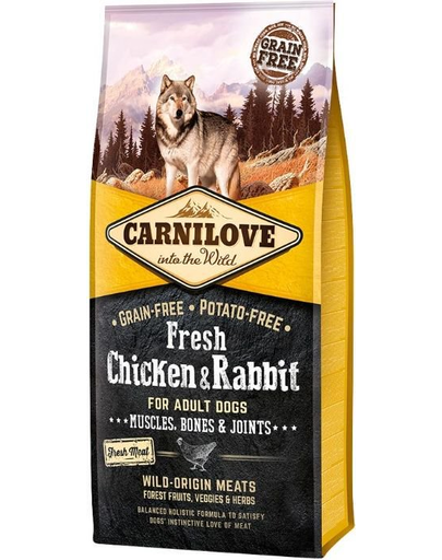 CARNILOVE Hrana uscata pentru caini adulti, cu iepure si pui 24 kg (2 x 12 kg)