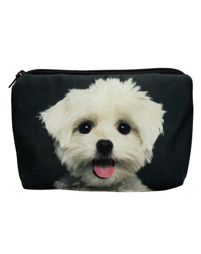 FERA Geanta cosmetica cu fermoar, Bichon maltez