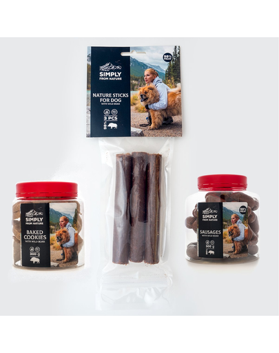 SIMPLY FROM NATURE Recompense naturale pentru caini, SET cu mistret