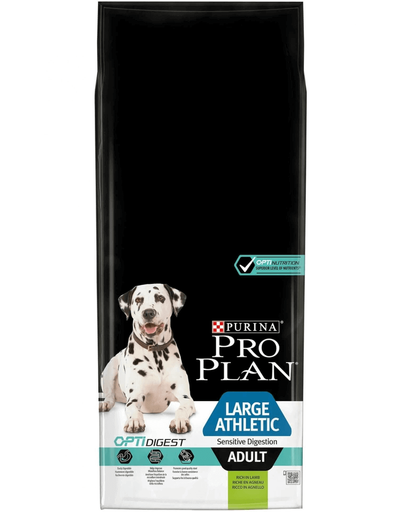 PURINA PRO PLAN Large Athletic Adult Sensitive Digestion OptiDigest hrana uscata caini adulti talie mare cu probleme digestive, cu miel 28 kg (2 x 14 kg)