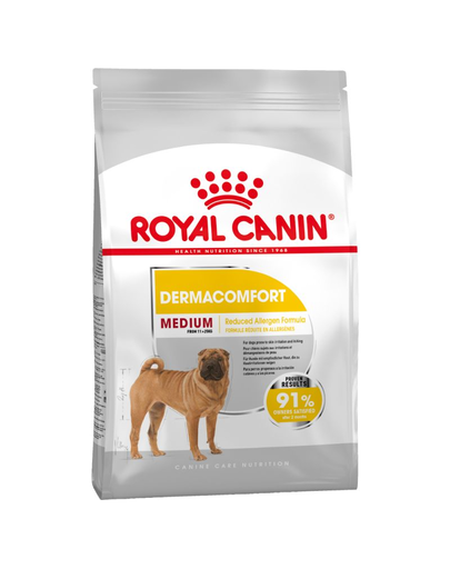 Royal Canin Medium Dermacomfort hrana uscata caine pentru prevenirea iritatiilor pielii 20 kg (2 x 10 kg)