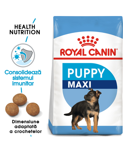 Royal Canin Maxi Puppy hrana uscata caine junior 15 kg + lanterna cu recipient pentru pungi GRATIS