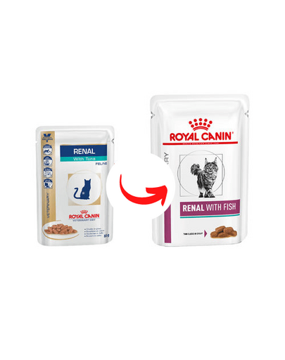 ROYAL CANIN Renal Feline Fish hrana umeda dietetica pentru pisici cu insuficienta renala cronica, cu peste 24 x 85 g