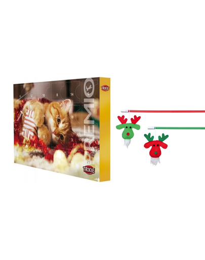 TRIXIE SET Calendar Advent cu recompense pentru pisici + undita pentru pisica