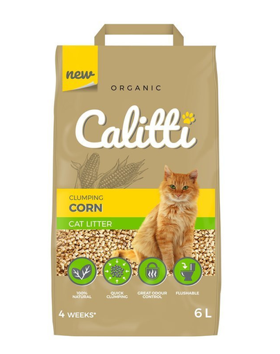 CALITTI Așternut din boabe de porumb, pentru pisici 6 L