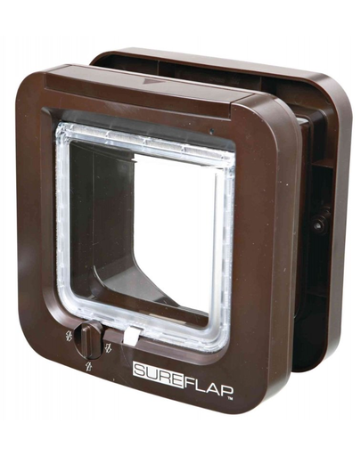 TRIXIE SureFlap Usa pentru pisici cu sistem de identificare, cu microcip, maro, 22,5 x 16,2 x 25,2 cm