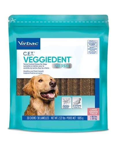 VIRBAC Veggiedent Fresh L (>30 kg) Recompense caini pentru igiena orala 15 buc.