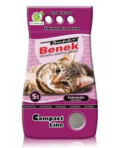 Benek Super Compact nisip pentru litiera, cu lavanda 10 L x 2 (20 l)