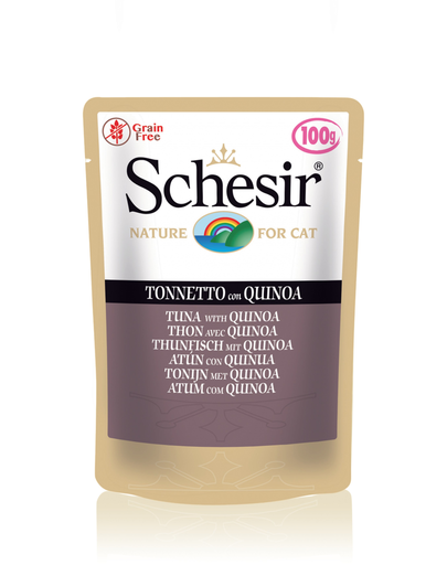 SCHESIR Hrana umeda pentru pisici, cu ton si quinoa, 85 g