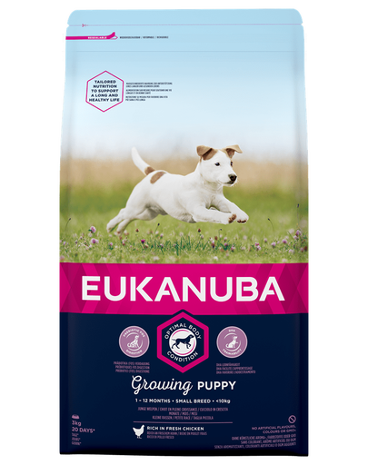 EUKANUBA Puppy Small Breeds Chicken hrana uscata caini juniori de talie mica 3 kg