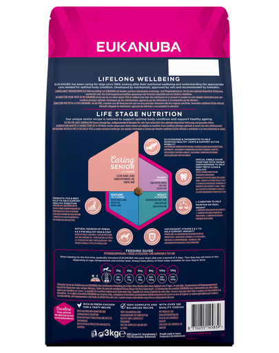 EUKANUBA Caring Senior Small Breed hrana uscata caini seniori talie mica, bogat in pui 3kg