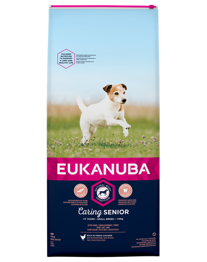 EUKANUBA Caring Senior Small Breed hrana uscata caini seniori talie mica, bogat in pui 15kg