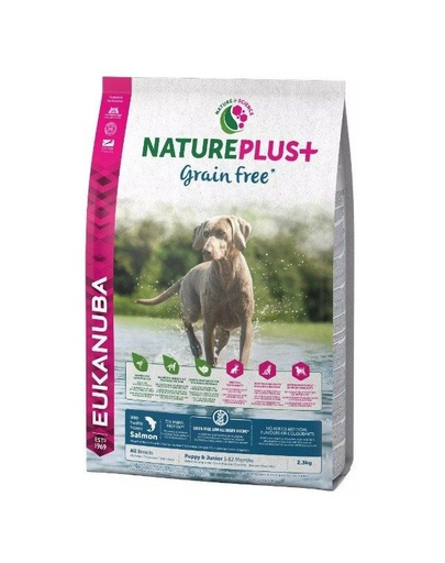 EUKANUBA Nature Plus+ Puppy Grain Free Salmon hrana uscata fara cereale pentru caini juniori 2,3 kg