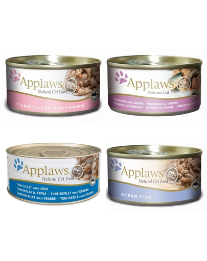 APPLAWS Mix hrana umeda pentru pisici, diverse sortimente 70 g x 12 (10+2 GRATIS)