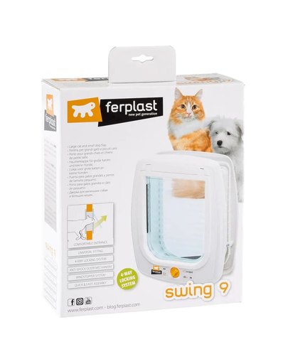 FERPLAST Swing 9 Usa pentru pisici/caini, alb