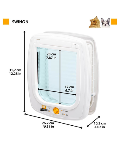 FERPLAST Swing 9 Usa pentru pisici/caini, alb