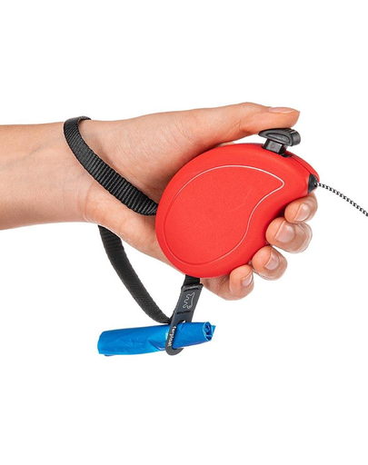 FERPLAST Flippy One Cord Mini Lesa automata pentru caini 3 m, rosu