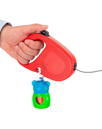 FERPLAST Flippy One Cord L Lesa automata pentru caini 5 m, rosu