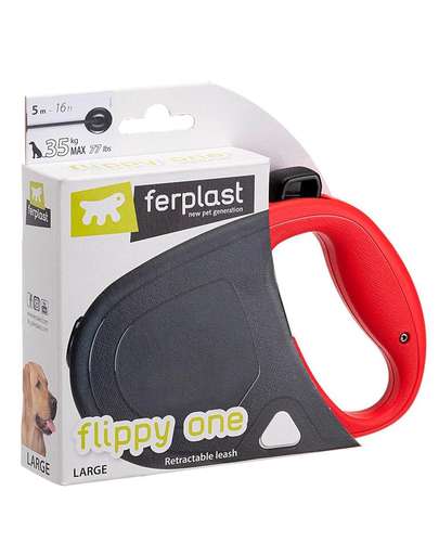 FERPLAST Flippy One Cord L Lesa automata pentru caini 5 m, rosu