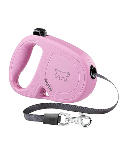 FERPLAST Flippy One Tape S Lesa automata cu banda pentru caini 4 m, roz