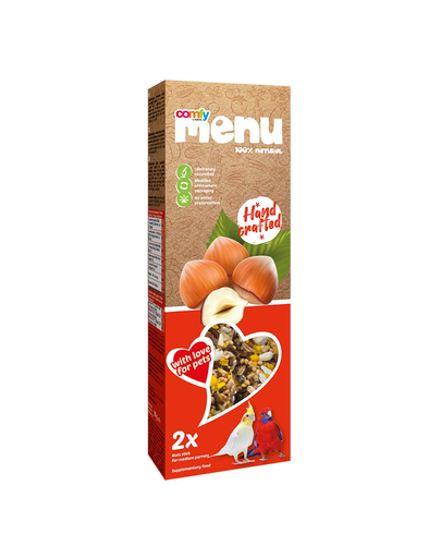 COMFY Menu hrana cu nuci pentru papagali medii 90 g