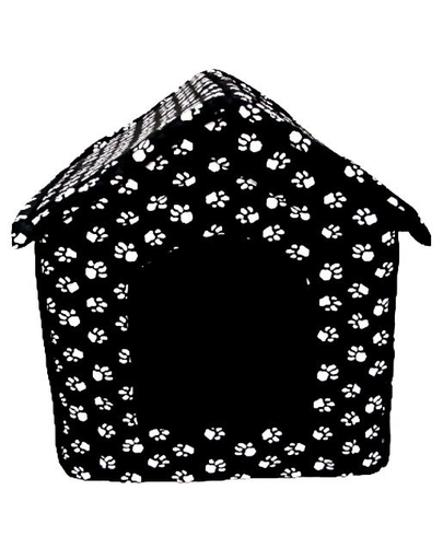 PETSBED Pat pentru caini, negru cu model alb 60 x 57 cm