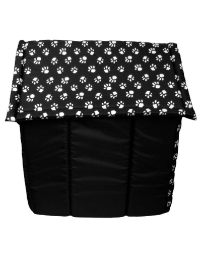 PETSBED Pat pentru caini, negru cu model alb 60 x 57 cm