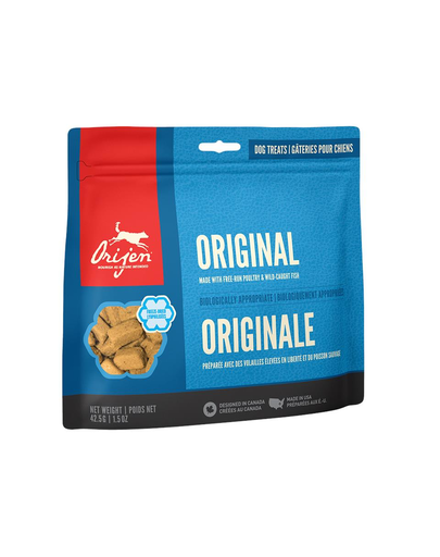 ORIJEN FD Treats Original Dog recompense pentru caini, cu peste si pasare 42.5g