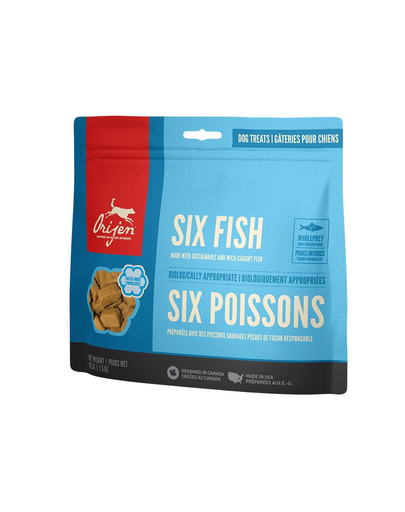 ORIJEN FD Treats Six Fish Dog recompense pentru caini, mix peste 42.5g