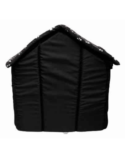 PETSBED Pat pentru caini, negru cu model alb 60 x 57 cm