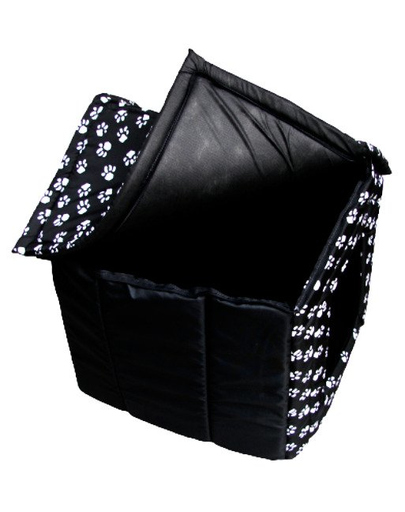 PETSBED Pat pentru caini, negru cu model alb 60 x 57 cm