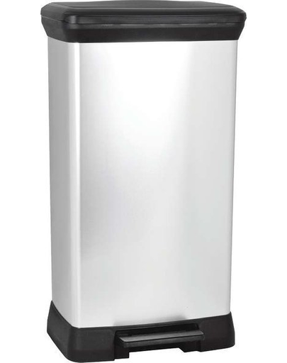 CURVER Cos de gunoi DECO BIN 50 L, negru / argintiu metalizat