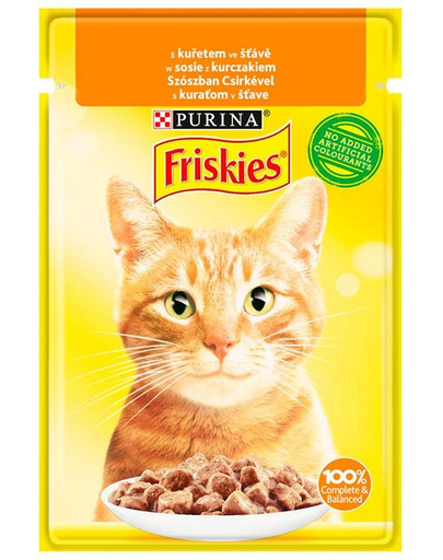 FRISKIES hrana umeda cu pui pentru pisici adulte, 26x85g