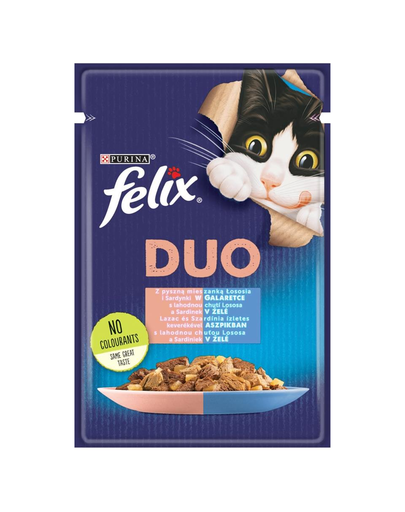 FELIX Duo Hrana umeda cu diverse tipuri de peste pentru pisici adulte/sterilizate 85 g