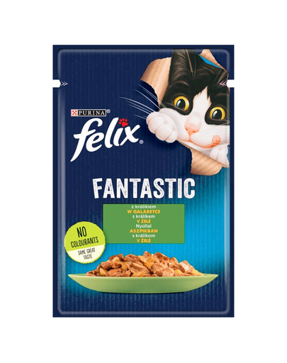 FELIX FANTASTIC Hrana umeda cu iepure in jeleu pentru pisici adulte 26x85g