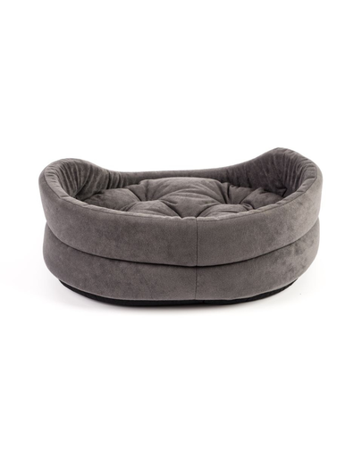 FERA Pat oval cu perna pentru caini, gri, Marime L: 66 x 55 x 17