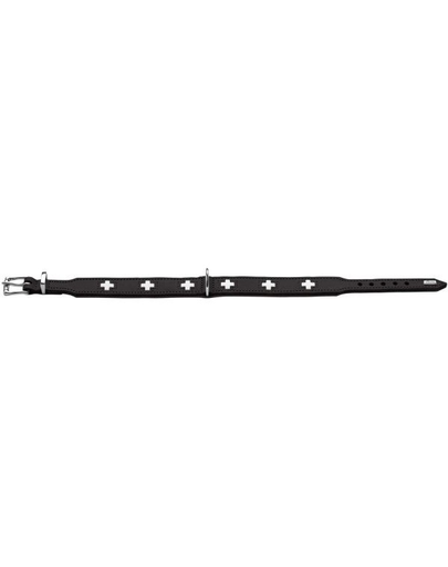 HUNTER Swiss Zgarda din piele pentru caini, marime S-M (47) 38-43,5/3 cm, negru