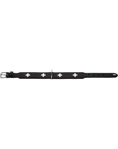 HUNTER Swiss Zgarda din piele pentru caini, marime S-M (50) 35-43/3,9 cm, negru
