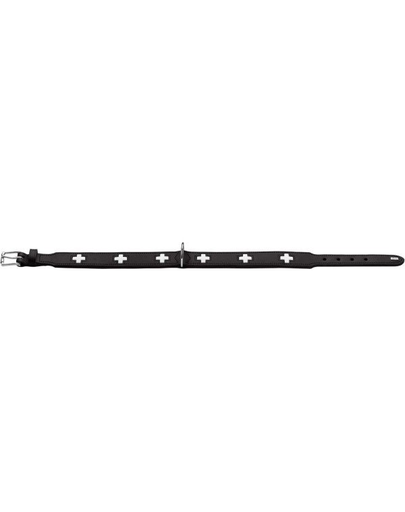 HUNTER Swiss Zgarda din piele pentru caini, marime L-XL (70) 56-63,5/3,9 cm, negru