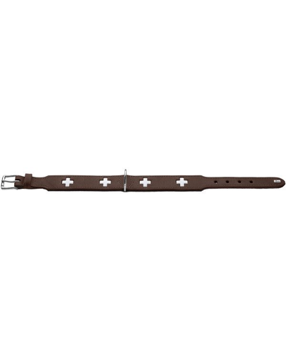 HUNTER Swiss Zgarda din piele pentru caini, marime L (65) 51-58,5/3,9 cm, maro inchis